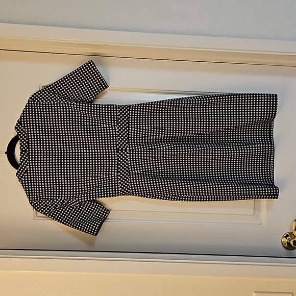 Banana Republic Black & White Gingham Wiggle Dress sz 2 - Picture 3 of 3